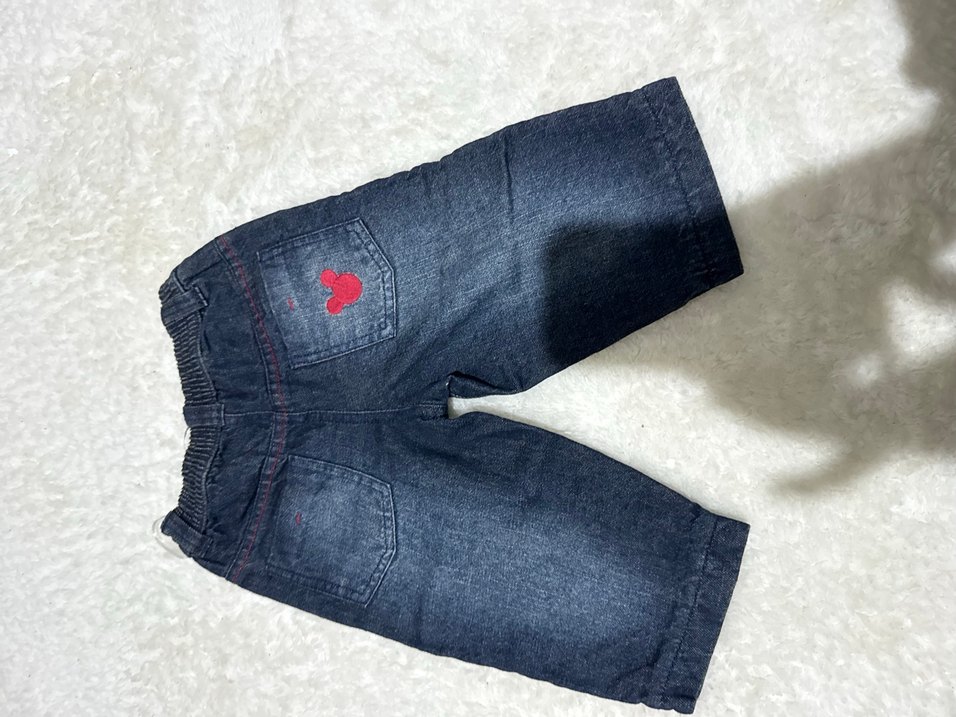 Erkek Çocuk Nakışlı Koyu Mavi Denim Pantolon - Görsel 3
