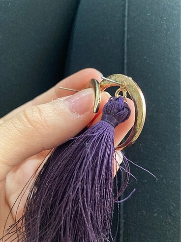 Accessorize PÜSKÜLLÜ MOR KÜPE