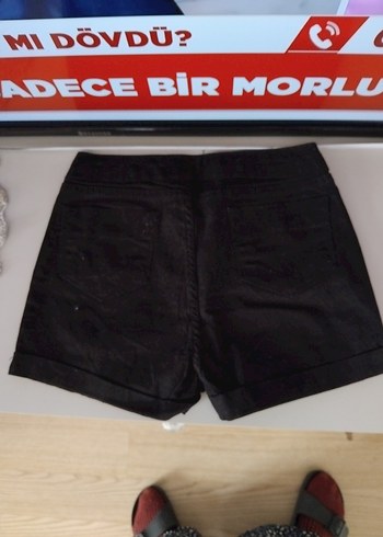 diğer Beden siyah Renk Siyah Yüksek Bel Mini Kot Şort