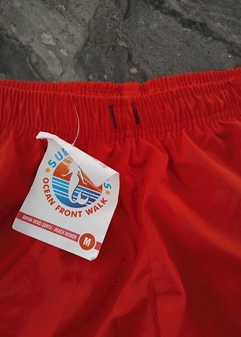 Diğer Kırmızı Mini Kadın deniz Şortu