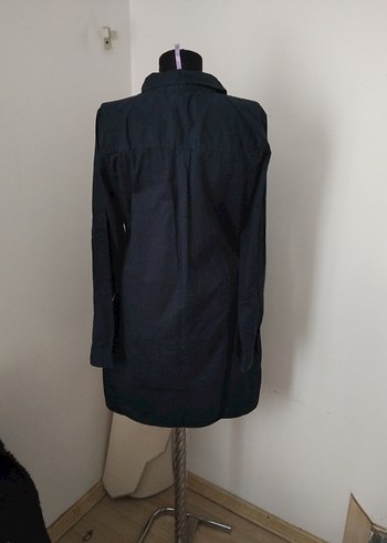 l Beden siyah Renk Düğmeli Siyah Denim Midi Tunik