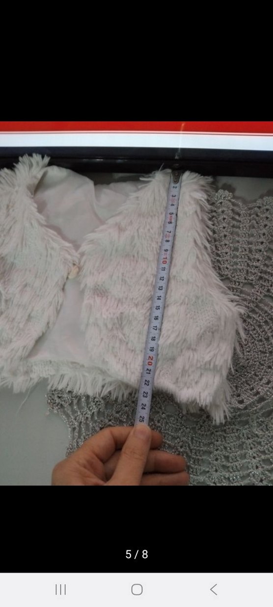 Beyaz Kürklü Kız Çocuk Yelek - Görsel 3