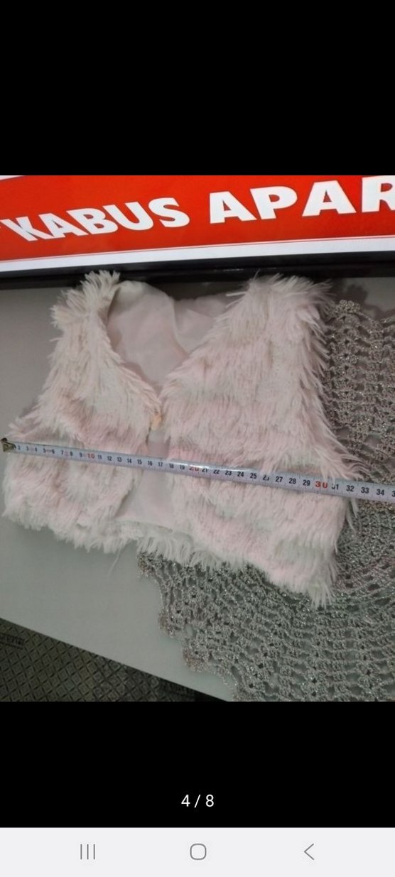 Beyaz Kürklü Kız Çocuk Yelek - Görsel 2