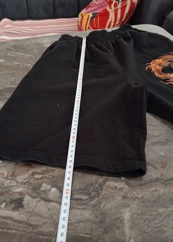 Desenli Siyah  Şort - Görsel 5