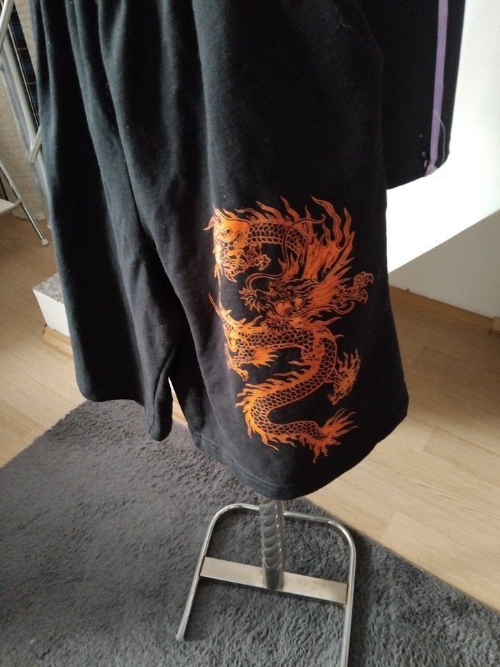 Desenli Siyah  Şort - Görsel 2