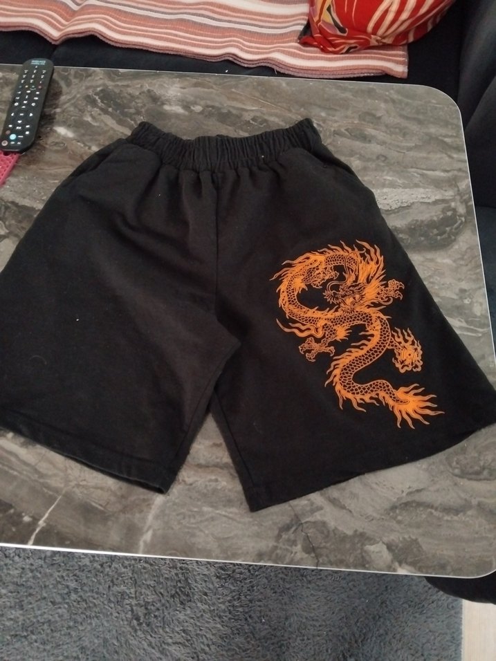 Desenli Siyah  Şort - Görsel 3