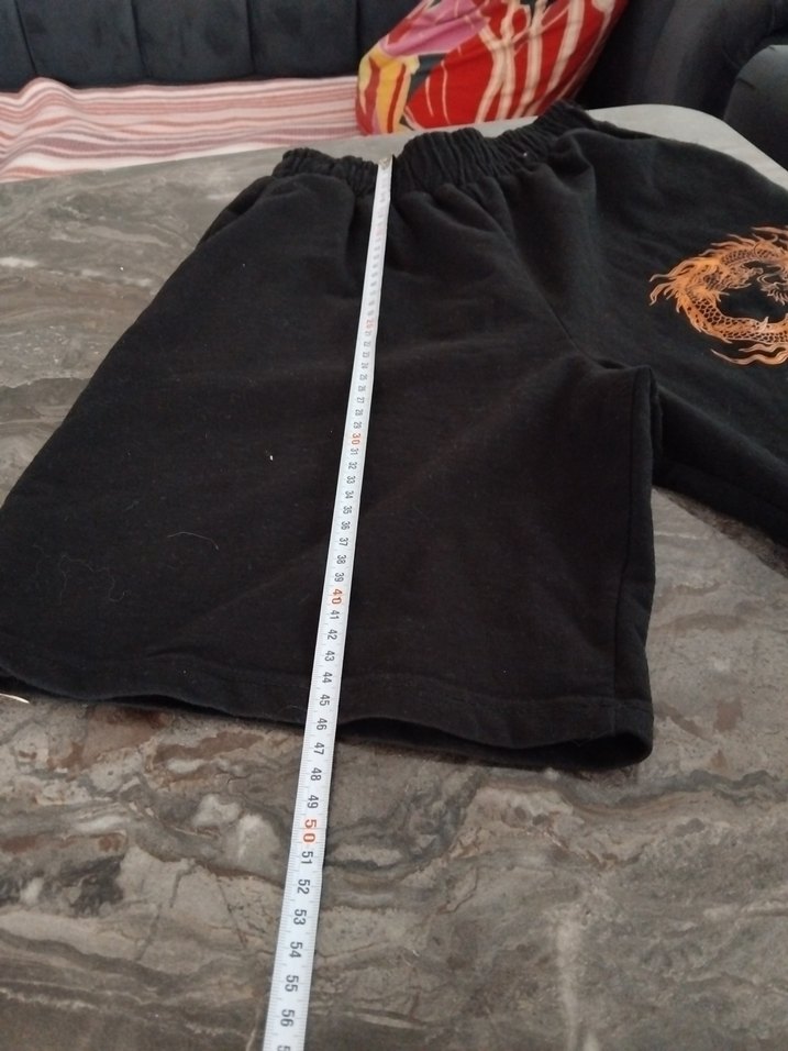 Desenli Siyah  Şort - Görsel 5