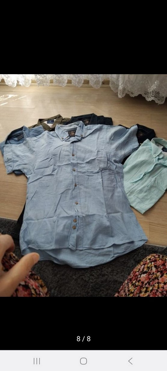 iş kıyafeti Kısa Kollu Denim Erkek Gömlek - Görsel 5