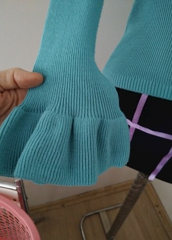 Turkuaz Kadın Triko Dar Kesim Kazak - Görsel 2