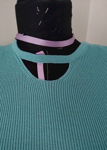 Turkuaz Kadın Triko Dar Kesim Kazak - Görsel 3