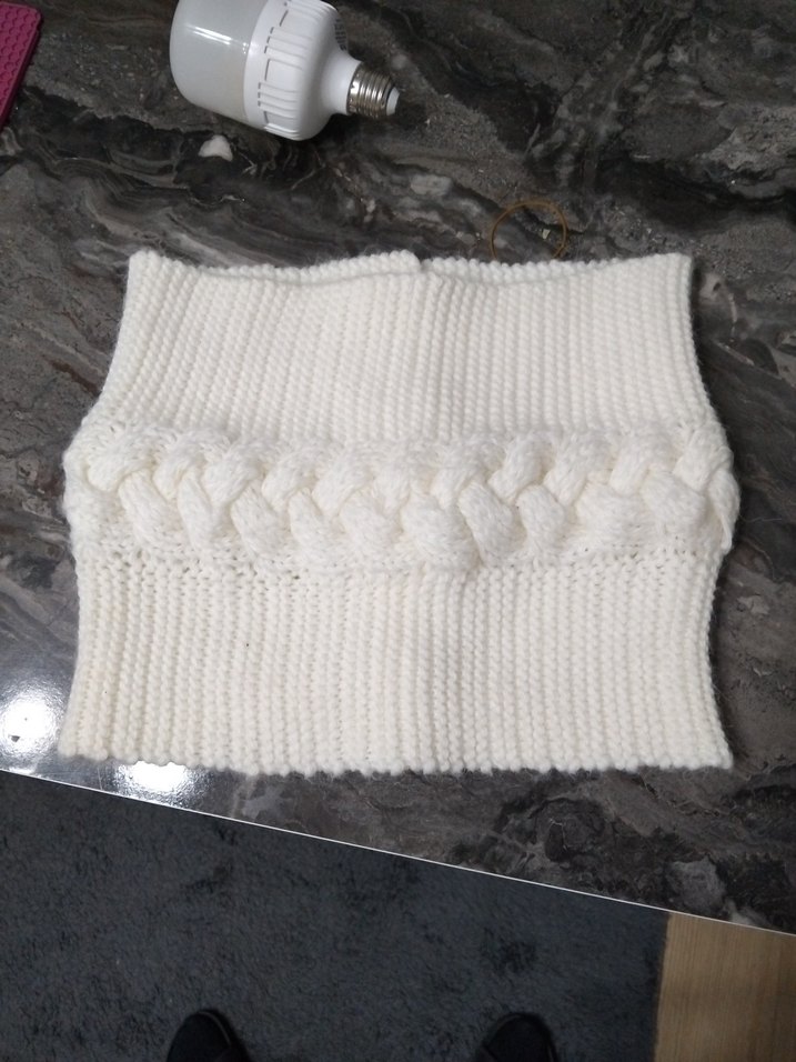 Kadın Örgü krem boyunluk - Görsel 4