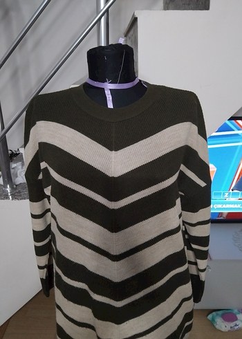 Kadın Uzun Kollu V Yaka Triko Elbise - Görsel 2