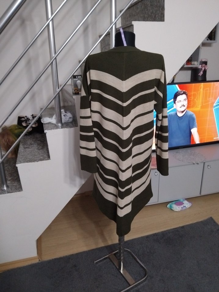 Kadın Uzun Kollu V Yaka Triko Elbise - Görsel 4