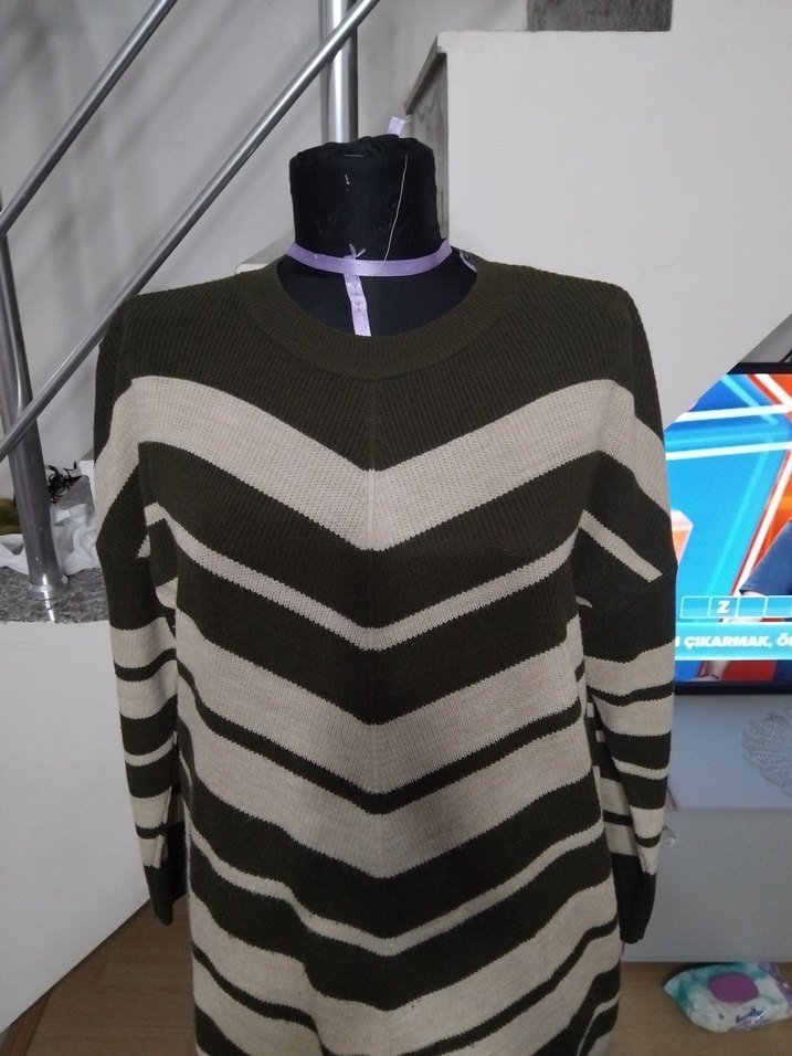 Kadın Uzun Kollu V Yaka Triko Elbise - Görsel 2