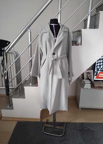 Gri Kuşaklı Uzun Kaban - Görsel 3