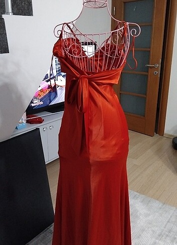 universal Beden kırmızı Renk Abiye elbise