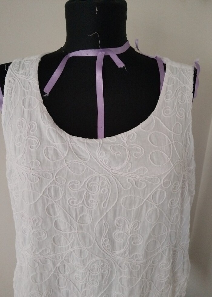 L beden pamuklu  yazlık elbise - Görsel 2