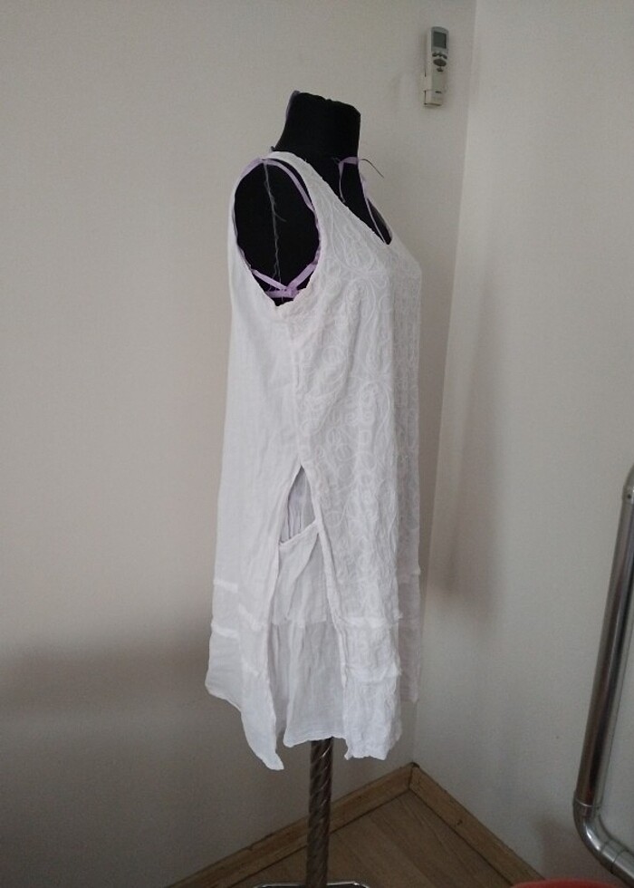 L beden pamuklu  yazlık elbise - Görsel 4