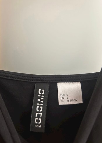 H&M Siyah V Yaka İnce Taşlı Askılı Mini Elbise - Görsel 4