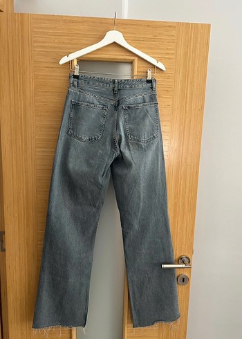 Zara mavi gri renkli wide leg jean - Görsel 3