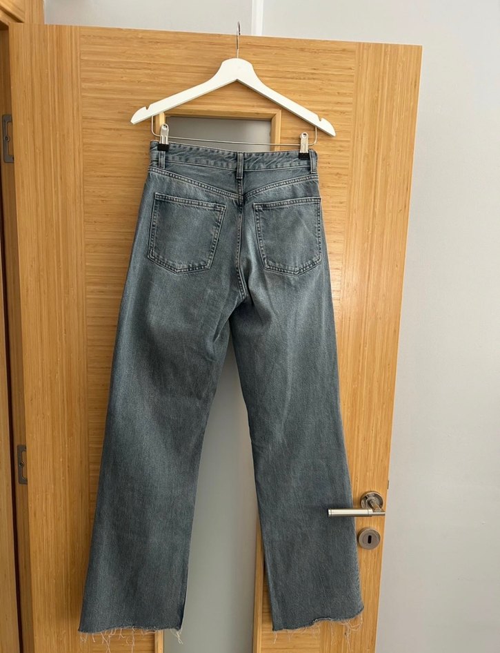 Zara mavi gri renkli wide leg jean - Görsel 3