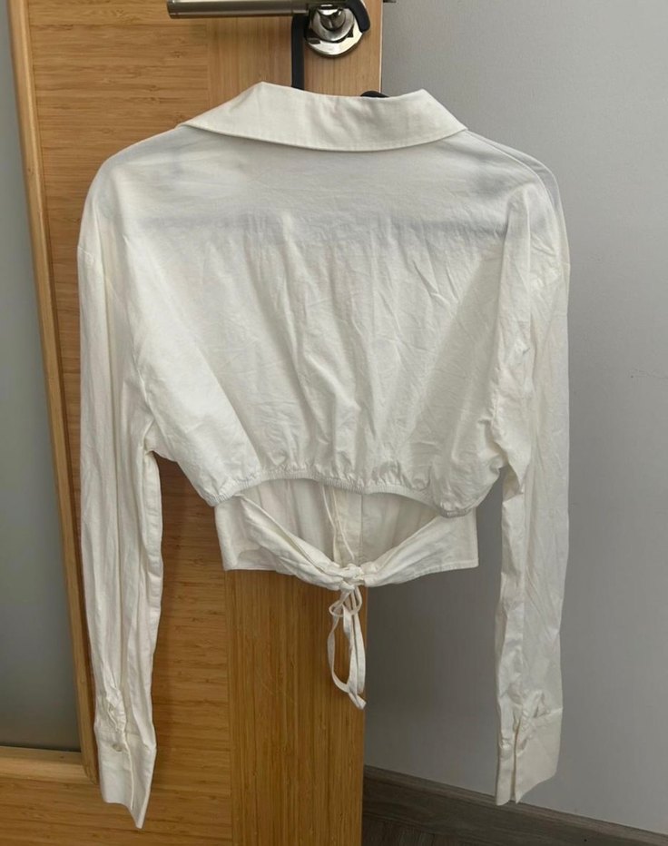 Trendyolmilla beyaz korseli crop gömlek - Görsel 3