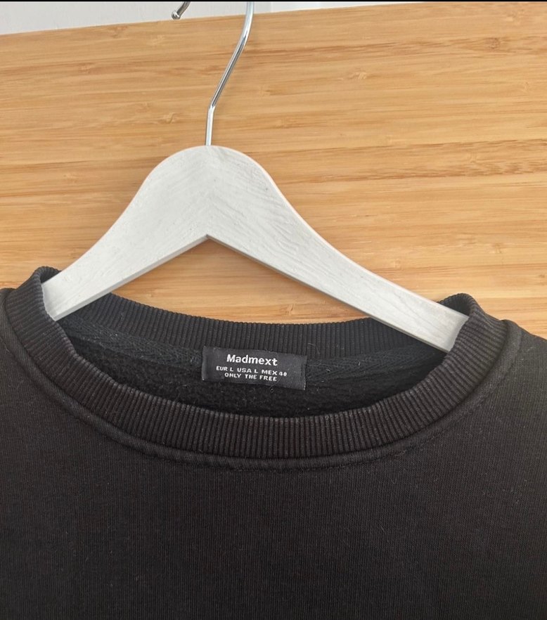 Madmext Siyah Oversize Kadın Sweatshirt - Görsel 2