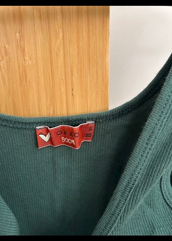 Oxxo koyu yeşil askılı crop - Görsel 2