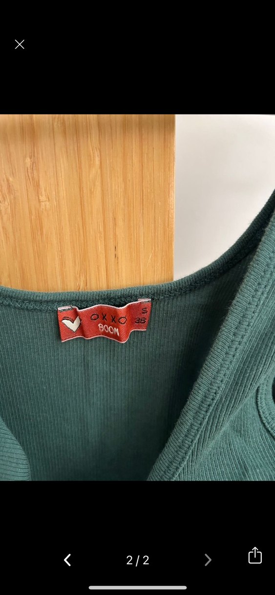 Oxxo koyu yeşil askılı crop - Görsel 2