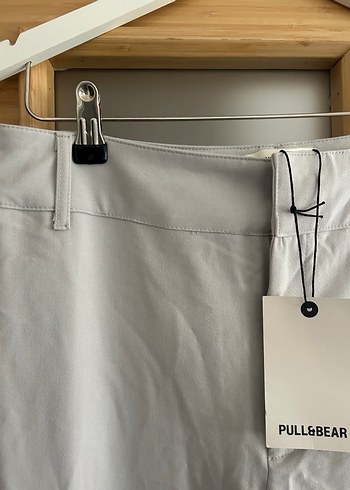 Pull and Bear Gri Flare Kumaş Pantolon - Görsel 2