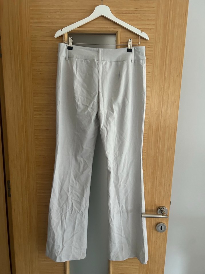 Pull and Bear Gri Flare Kumaş Pantolon - Görsel 3