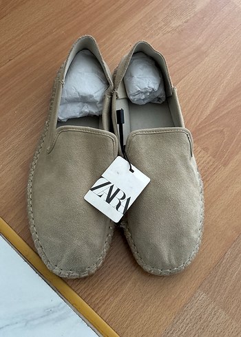 Zara Bej Suet Slip On Loafer
