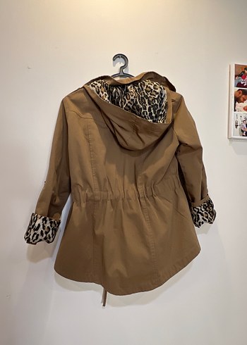 Zara Leopar Desenli Kadın Trench Ceket