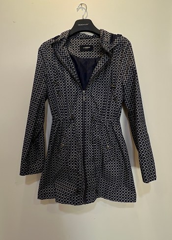 LC Waikiki Lcw Desenli Lacivert Midi Yağmurluk