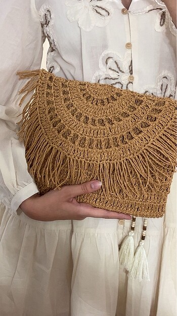 El yapımı clutch kapıt ip çanta