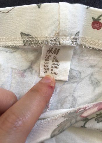 H&M Çiçek Desenli Beyaz Kız Tayt