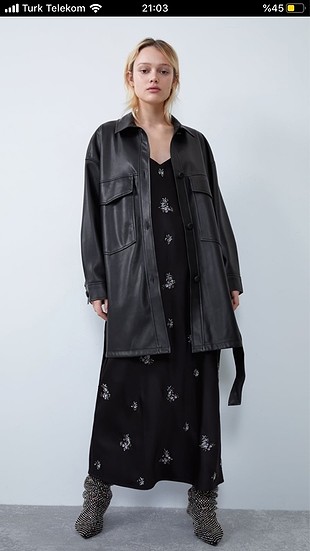 Zara suni deri ceket