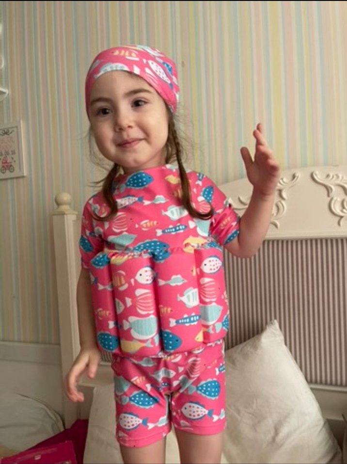 Yüzme şişme süngerli kız çocuk mayosu - Görsel 3