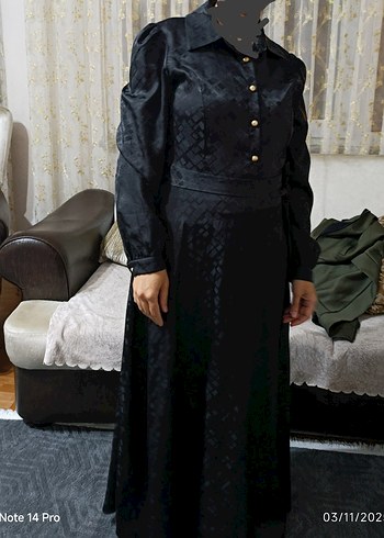 Siyah Uzun Goth Ofis Elbisesi - Görsel 2