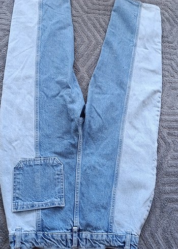 Düğmeli Mavi Midi Boy Jean - Görsel 2