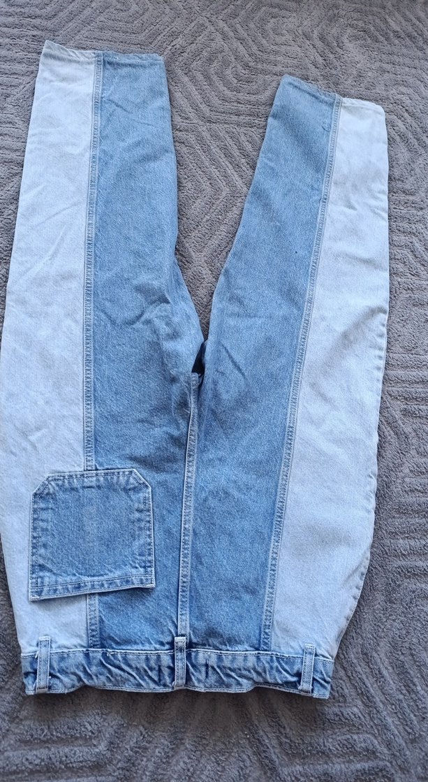 Düğmeli Mavi Midi Boy Jean - Görsel 2