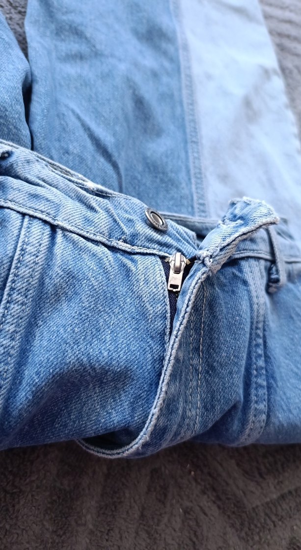 Düğmeli Mavi Midi Boy Jean - Görsel 4