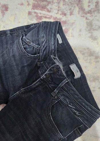 27 Beden Gri Kemerli Kadın Kot Pantolon