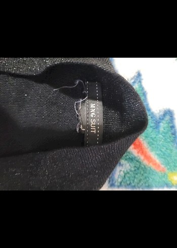 Düğmeli Siyah V Yaka Hırka mango suit - Görsel 3