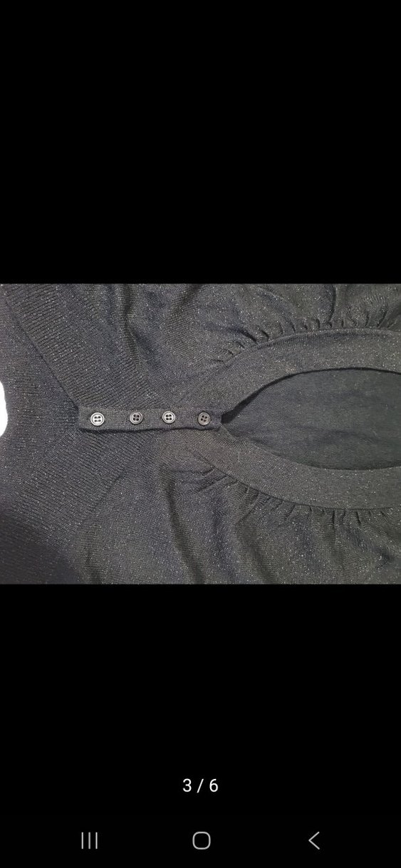 Düğmeli Siyah V Yaka Hırka mango suit - Görsel 2