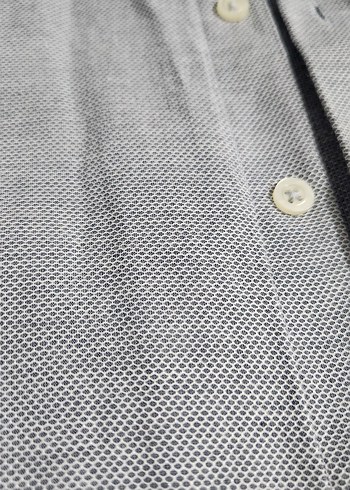 Düğmeli Gri Erkek Koton l beden gömlek - Görsel 3