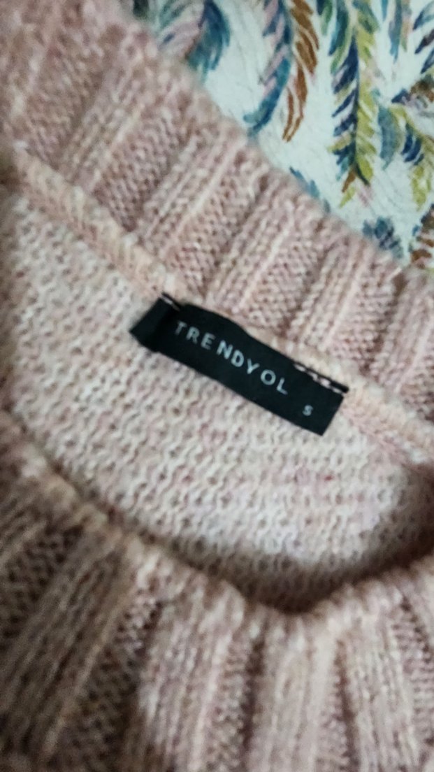 Pembe Müzik Desenli Triko Kadın Kazak - Görsel 2