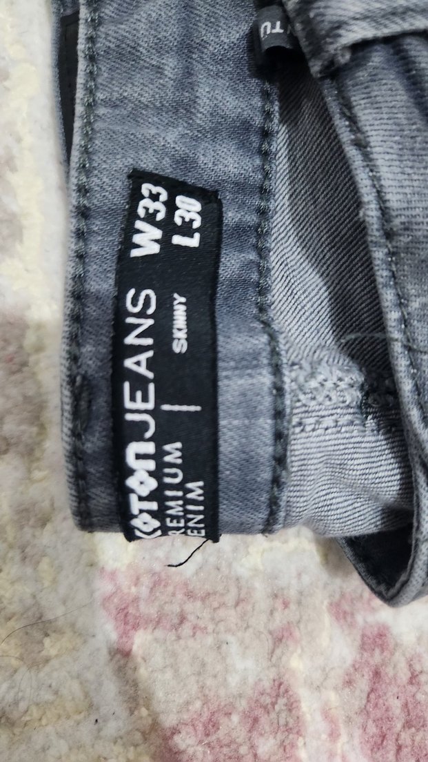 Gri erkek skinny jeans w33 l30 koton - Görsel 2