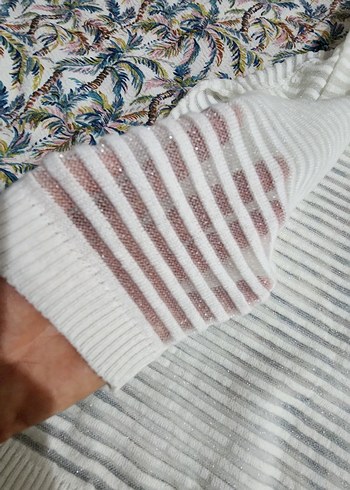 Kadın Bohem Pileli Uzun Kollu Mini Kazak - Görsel 4