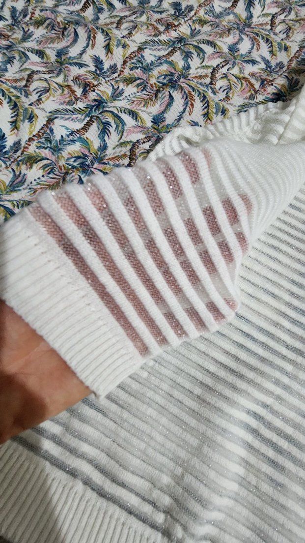 Kadın Bohem Pileli Uzun Kollu Mini Kazak - Görsel 4